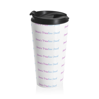 Jovee's Priceless Jewel Personalized Stainless Steel Travel Mug (White) - Perfect Gift for Coffee Lovers