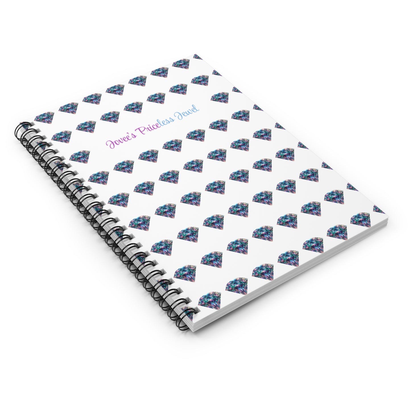 Jovee's Priceless Jewel Sparkling Diamond Spiral Notebook (White) - Perfect Gift for Creative Minds & Celebrations