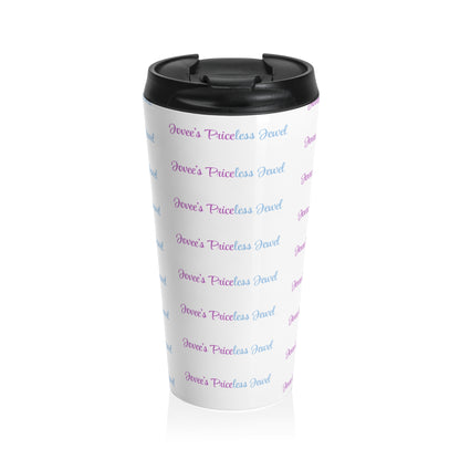 Jovee's Priceless Jewel Personalized Stainless Steel Travel Mug (White) - Perfect Gift for Coffee Lovers