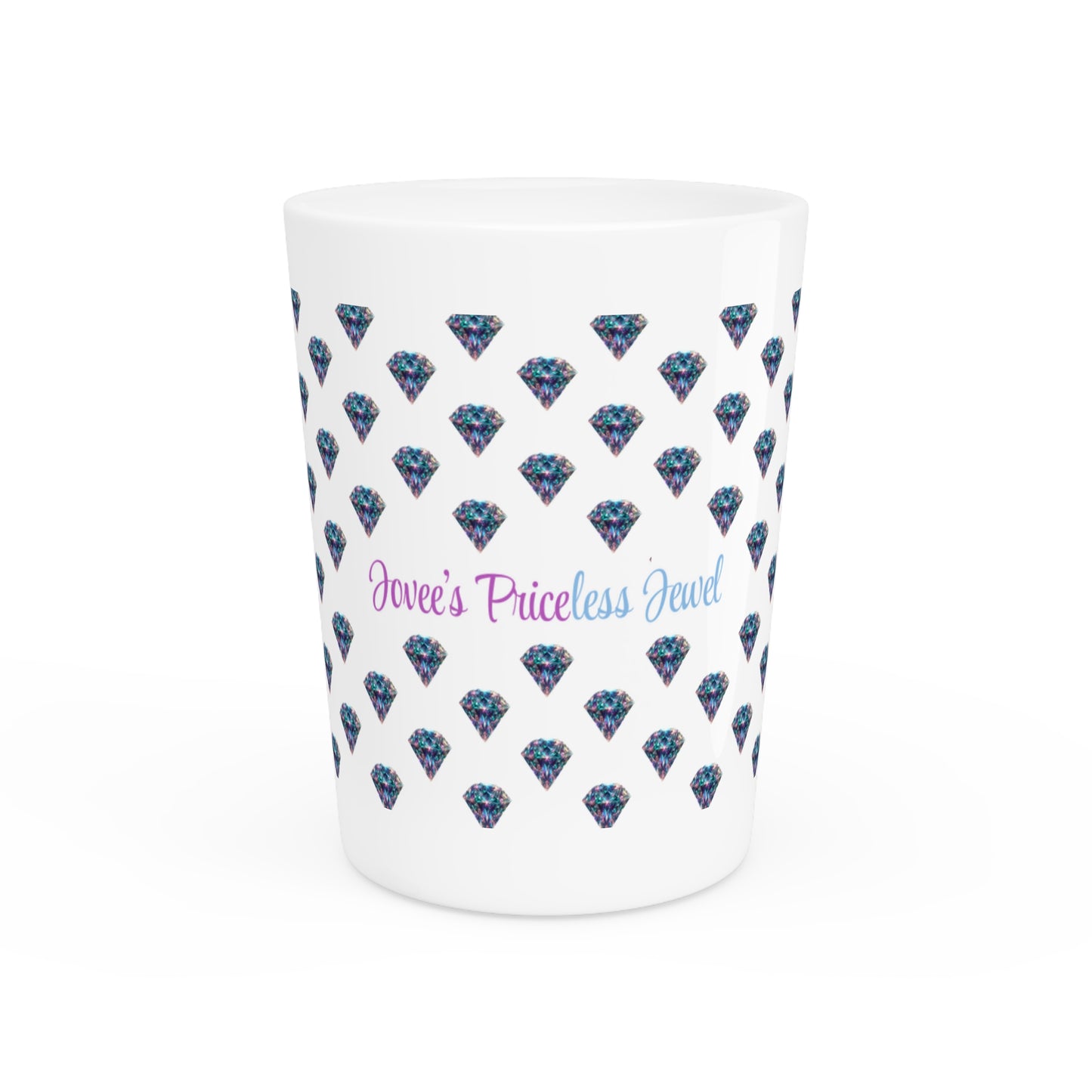 Jovee's Priceless Jewel Shot Glass (White)